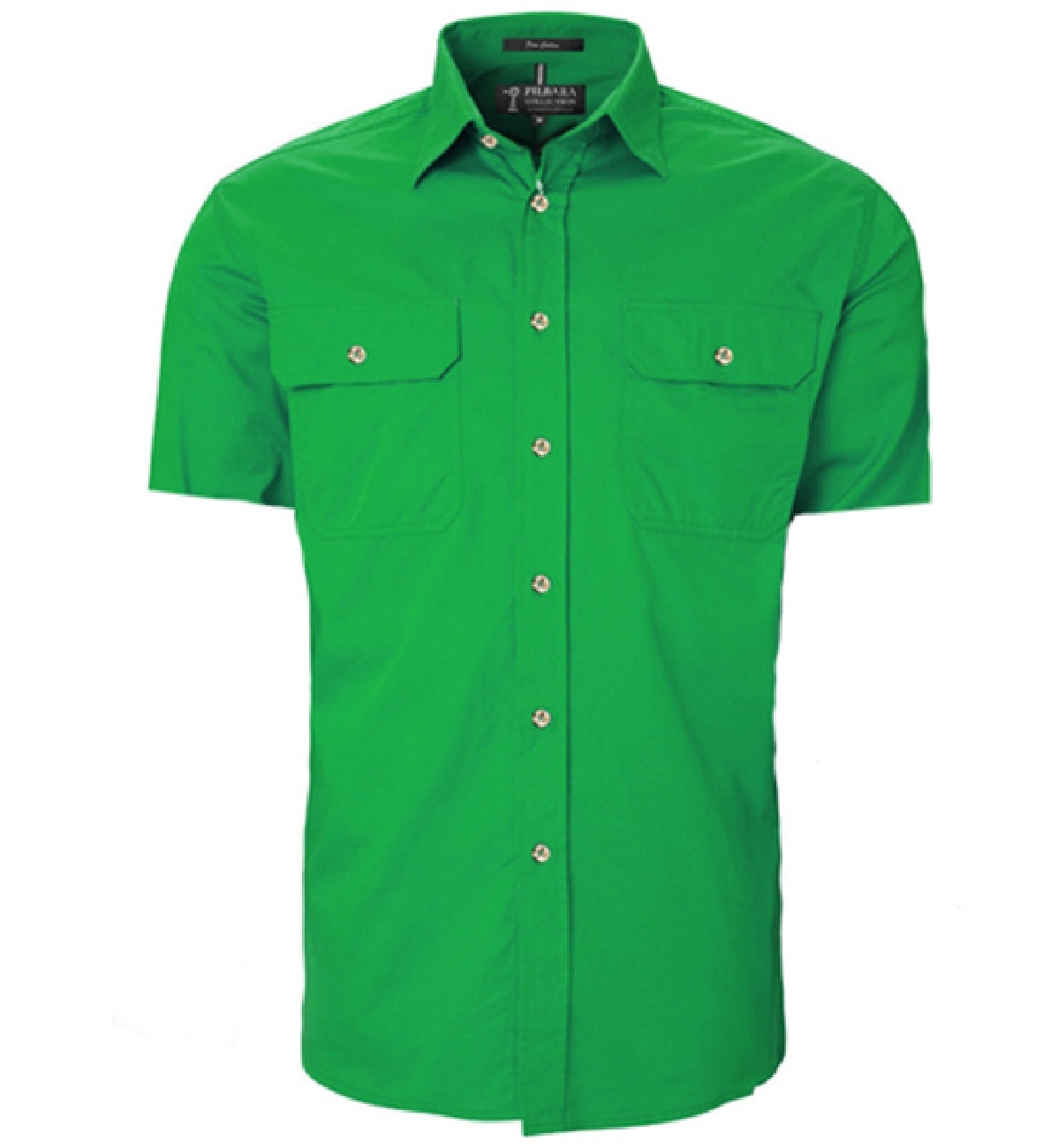 Pilbara - Mens Open Front Work Shirt Short Sleeve  - Emerald