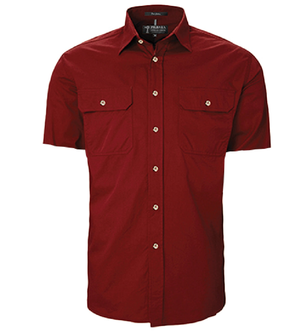 Pilbara - Mens Open Front Work Shirt Short Sleeve  - Ochre