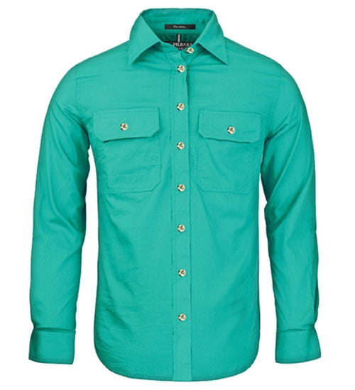 Pilbara - Women's Pilbara Open Front L/S Work Shirt - Jade