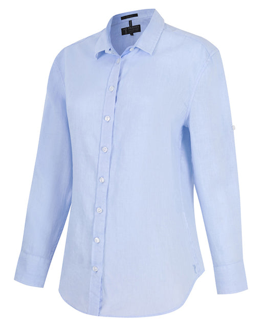 Pilbara - Womens Florence Classic Linen Long Sleeve Shirt - Cloud
