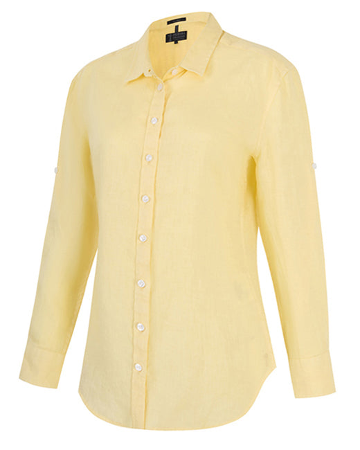 Pilbara Womens Linen Long Sleeve Shirt - Daisy