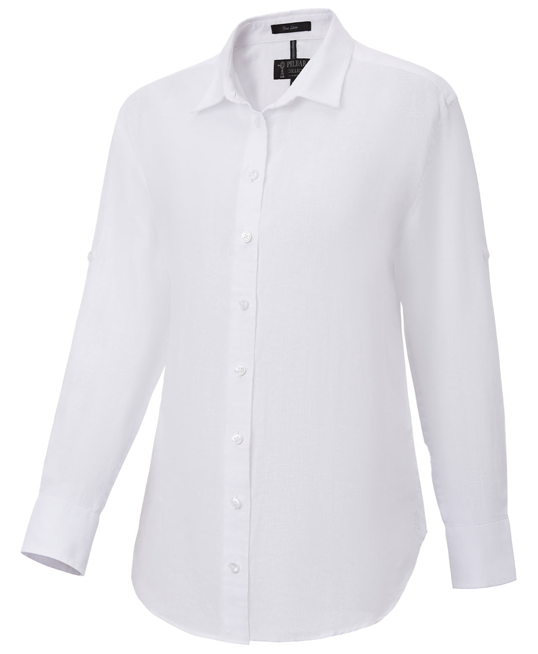 Pilbara-  Womens Florence Classic Linen Long Sleeve Shirt - White