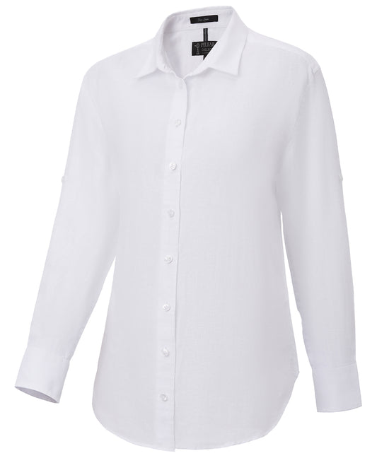 Pilbara-  Womens Florence Classic Linen Long Sleeve Shirt - White
