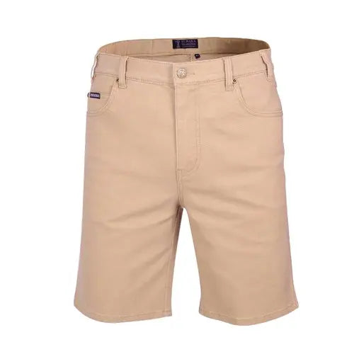 Mens Pilbara Cotton Stretch Jean Short - Wheat