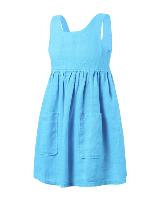 Pilbara - Girl's Zoe Linen Sundress - Atoll