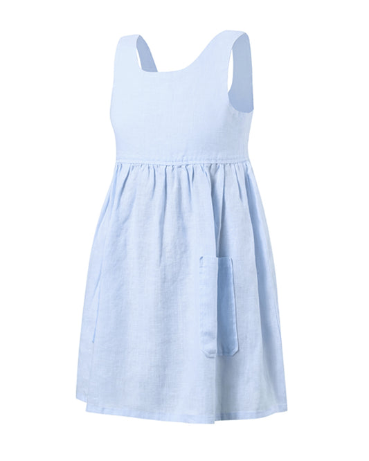 Pilbara - Girl's Zoe Linen Sundress - Cloud