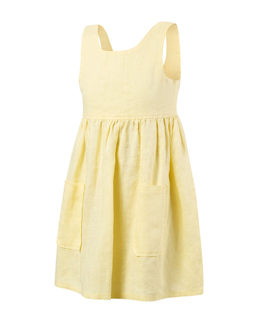Pilbara - Girl's Zoe Linen Sundress - Daisy