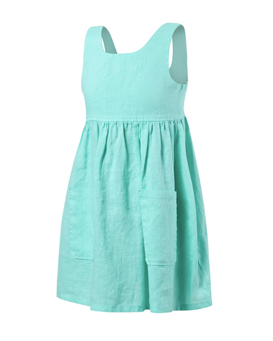 Pilbara - Girl's Zoe Linen Sundress - Mint