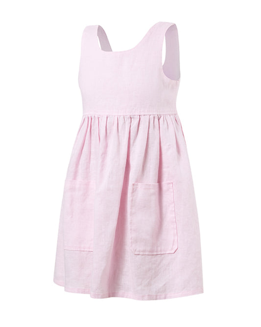 Pilbara - Girl's Zoe Linen Sundress - Pink