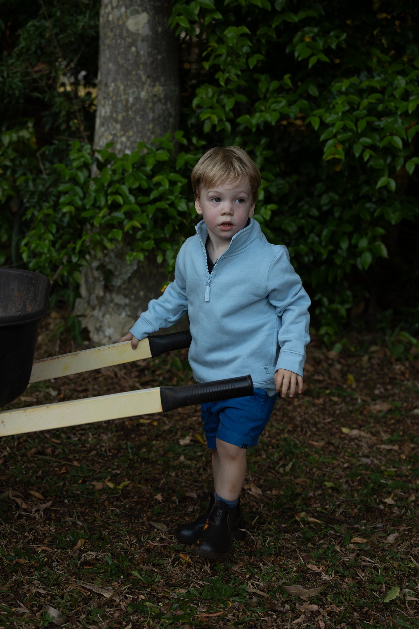 Pilbara - Children's Zipper C/F Fleece Pullover - Cerulean
