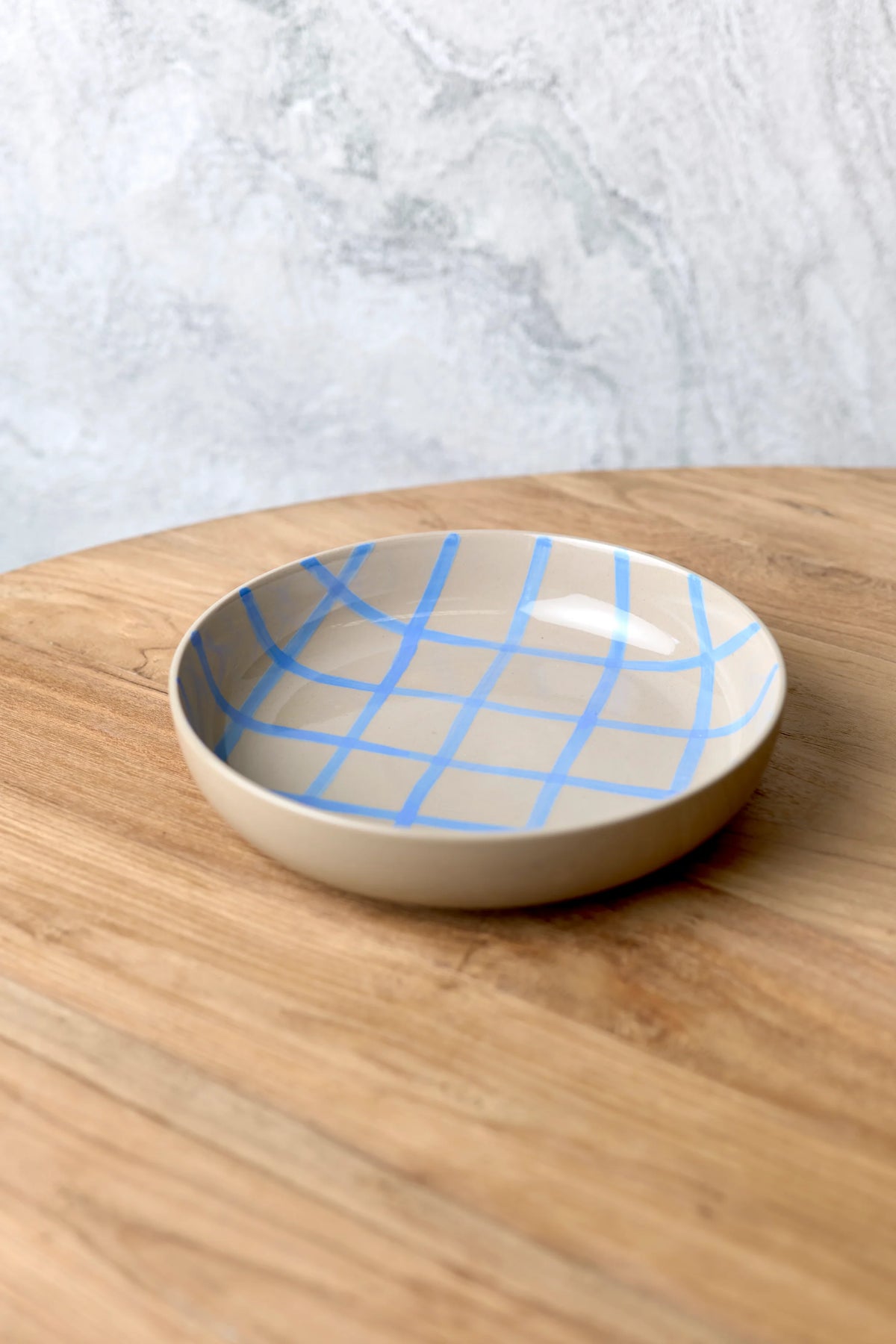 Robert Gordon - Coastal Junction - 28cm Salad Bowl - Stone/Blue Handbrush