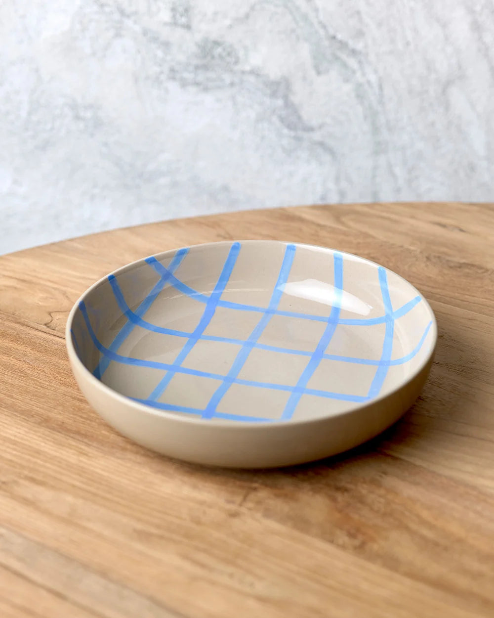 Robert Gordon - Coastal Junction - 28cm Salad Bowl - Stone/Blue Handbrush