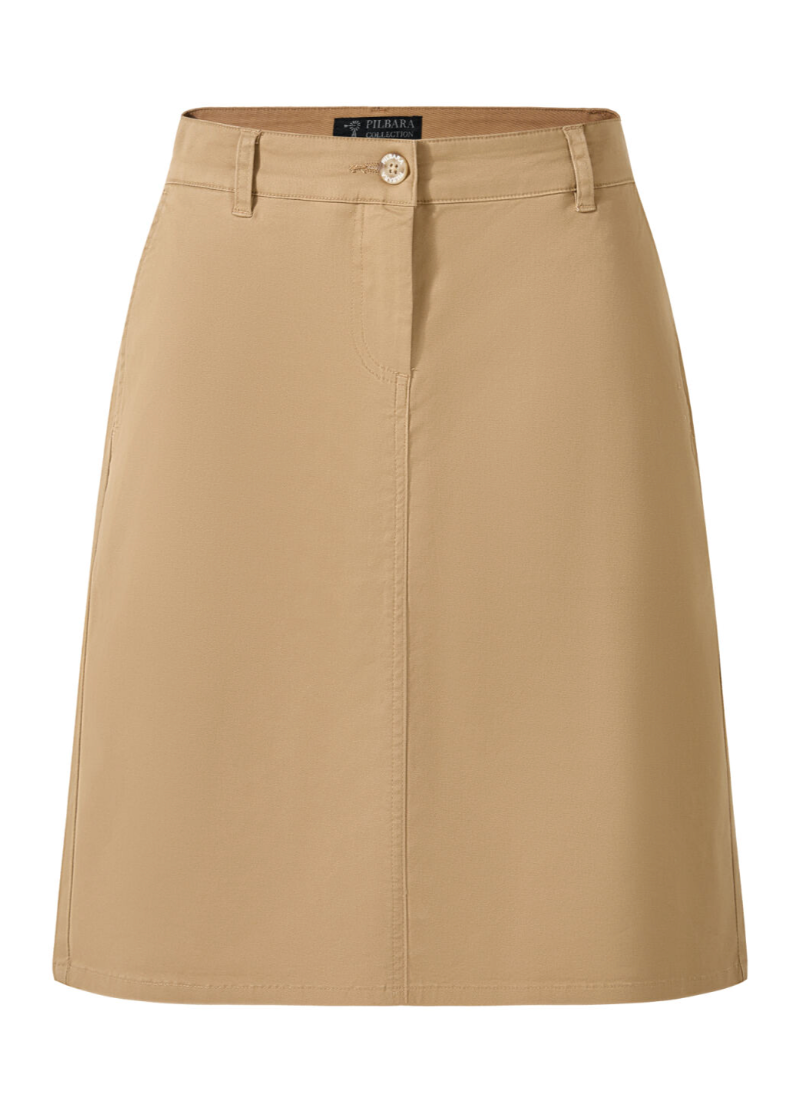 Pilbara - Womens Chino A-Line Skirt - Caramel