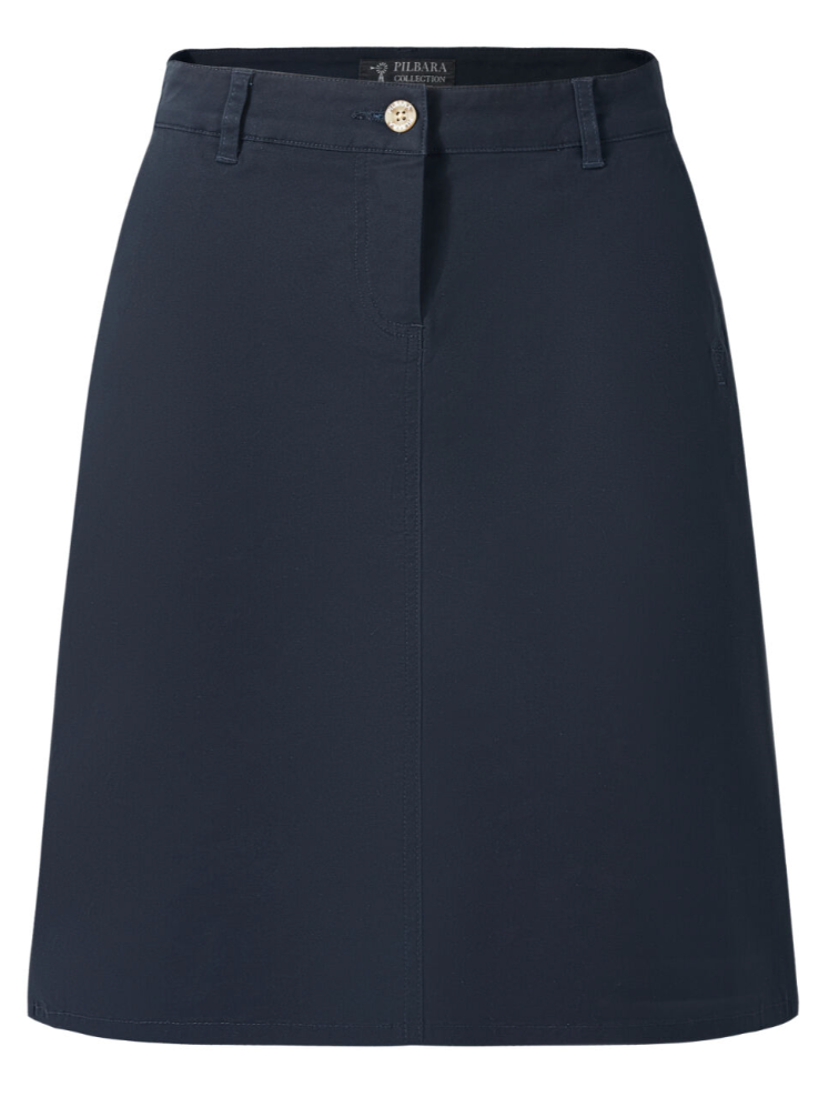 Pilbara - Womens Chino A-Line Skirt - Ink Navy