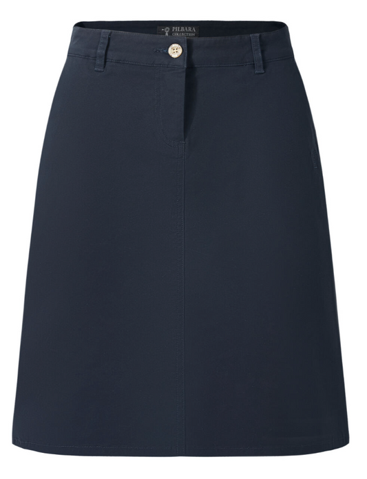 Pilbara - Womens Chino A-Line Skirt - Ink Navy