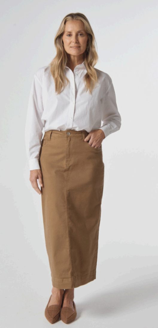 Goondiwindi Cotton - 5 Pocket Maxi Skirt - Tobacco