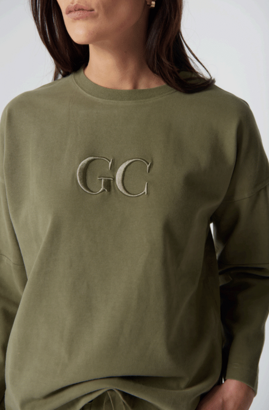 Goondiwindi Cotton - Sunday Cotton Logo Cotton Sweat - Sage