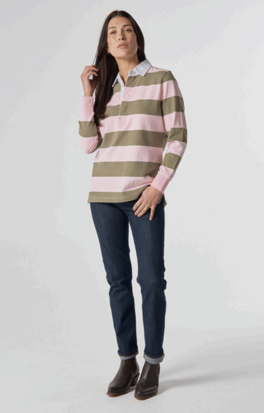 Goondiwindi Cotton - The Original Cotton Rugby - Pink A Boo/Sage