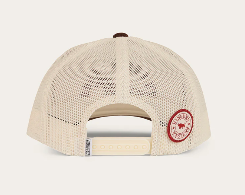Ringers Western - Lets Horse Around Trucker Cap - Off White / Chocolate