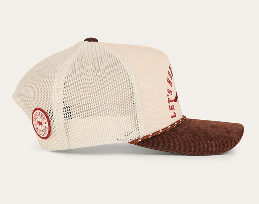 Ringers Western - Lets Horse Around Trucker Cap - Off White / Chocolate