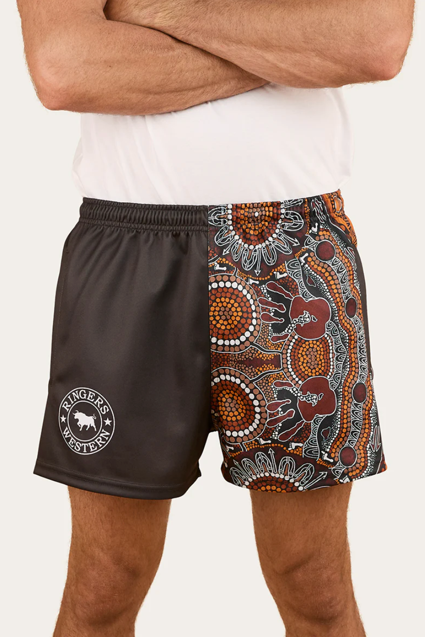 Ringers Western - Walkabout Warrior Footy Short - Charcoal / Multi