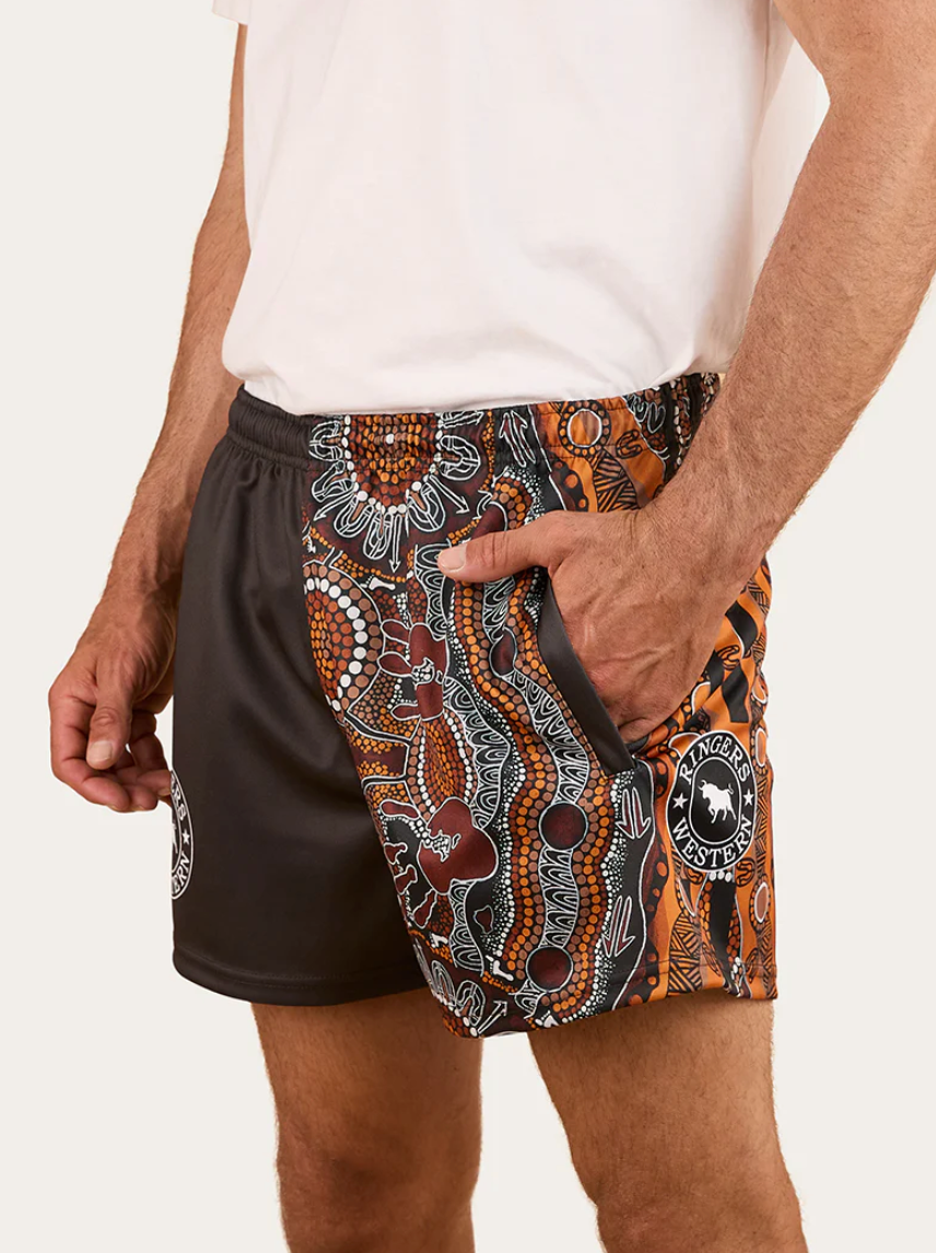Ringers Western - Walkabout Warrior Footy Short - Charcoal / Multi