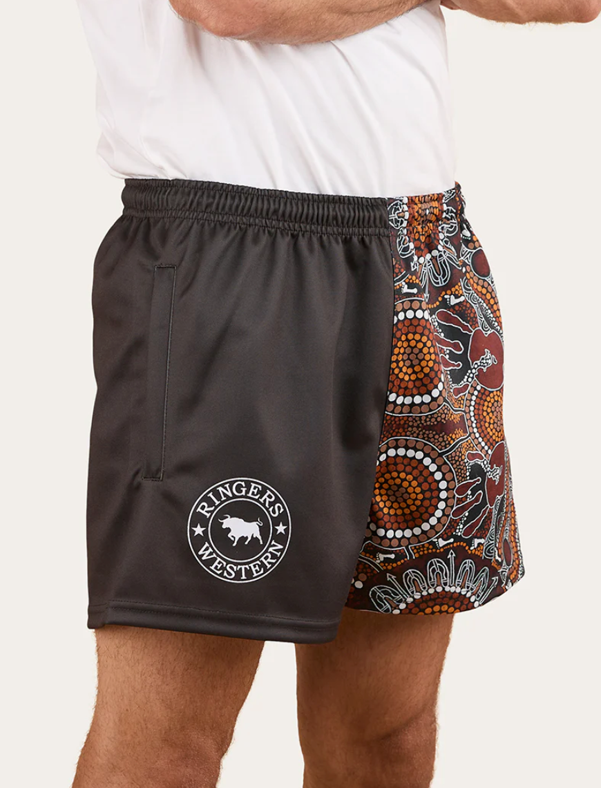 Ringers Western - Walkabout Warrior Footy Short - Charcoal / Multi