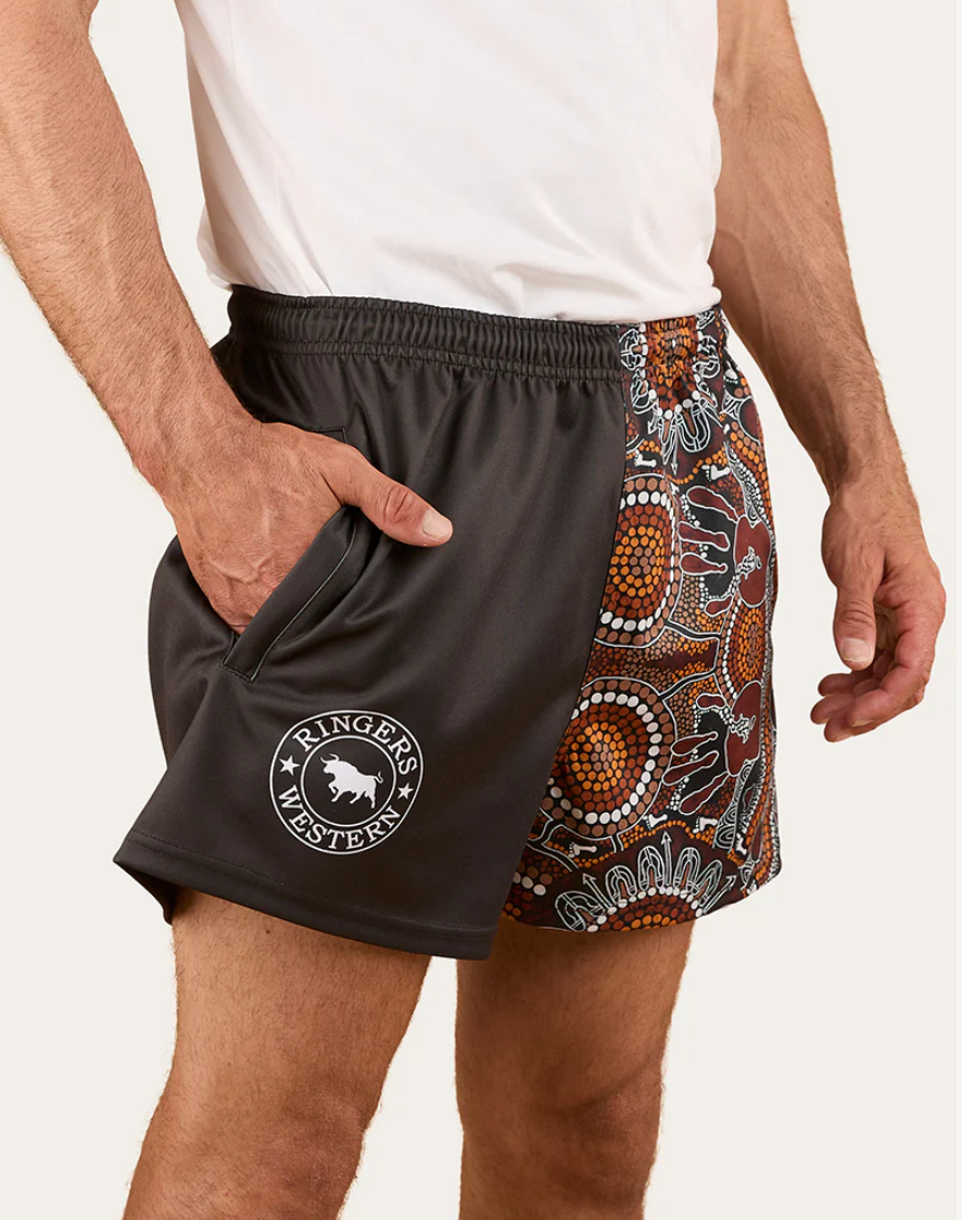 Ringers Western - Walkabout Warrior Footy Short - Charcoal / Multi
