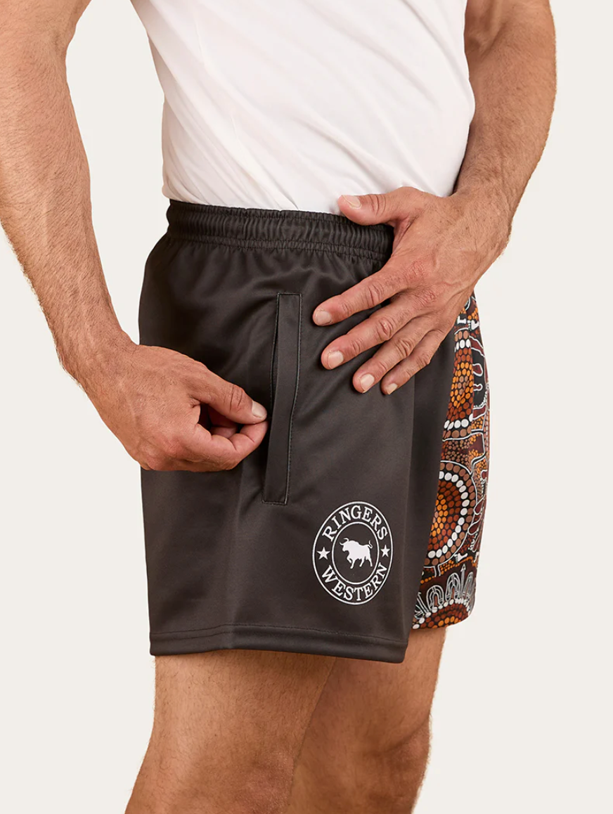 Ringers Western - Walkabout Warrior Footy Short - Charcoal / Multi