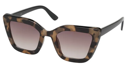 Unity - Womens Retro Vintage Sunglasses - Tort Black - 7784E
