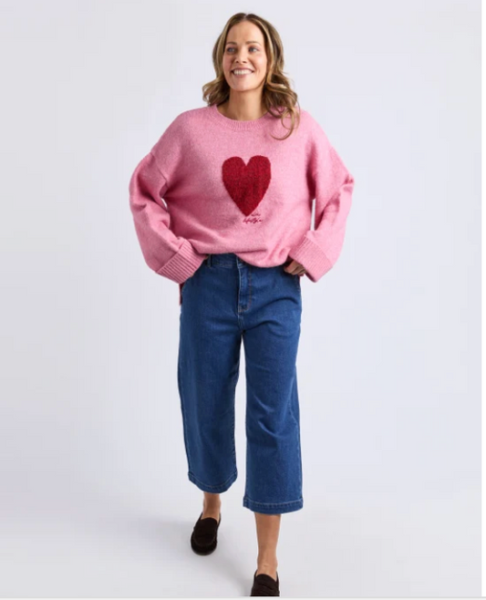Elm Lifestyle - Intersia Heart Knit- Quartz Pink