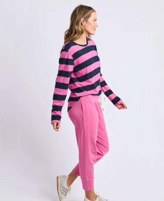 Elm Lifestyle - Sprtitz Stripe L/S Tee - Hot Pink/Navy