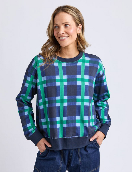 COMING SOON - Elm Lifestyle - Bari Crew - Blue Check Yardage Print