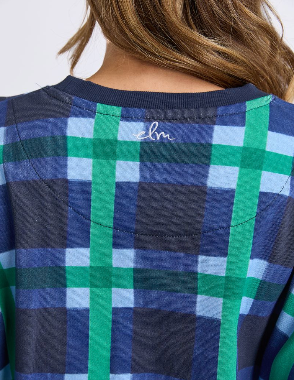 COMING SOON - Elm Lifestyle - Bari Crew - Blue Check Yardage Print