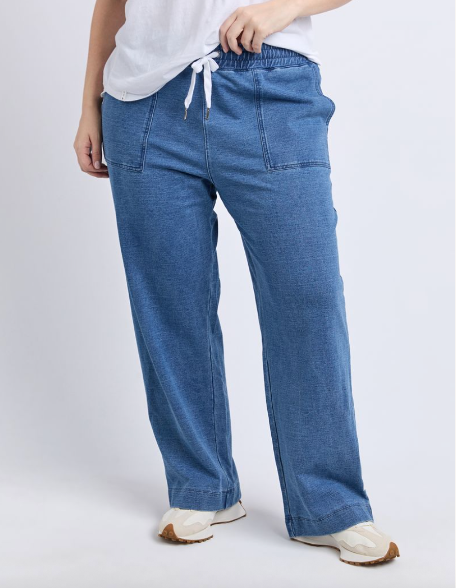 Elm Lifestyle - Valerie Track Pant - Blue Denim Look
