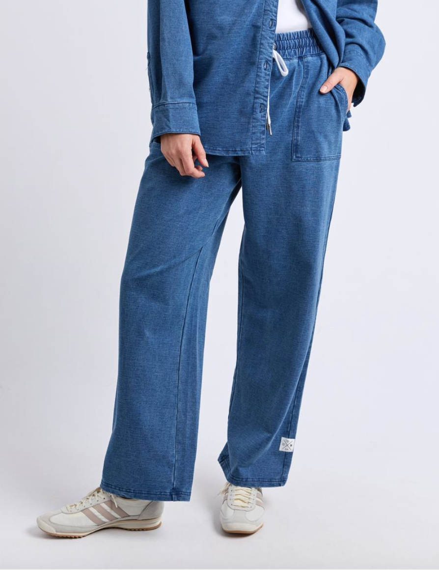 Elm Lifestyle - Valerie Track Pant - Blue Denim Look