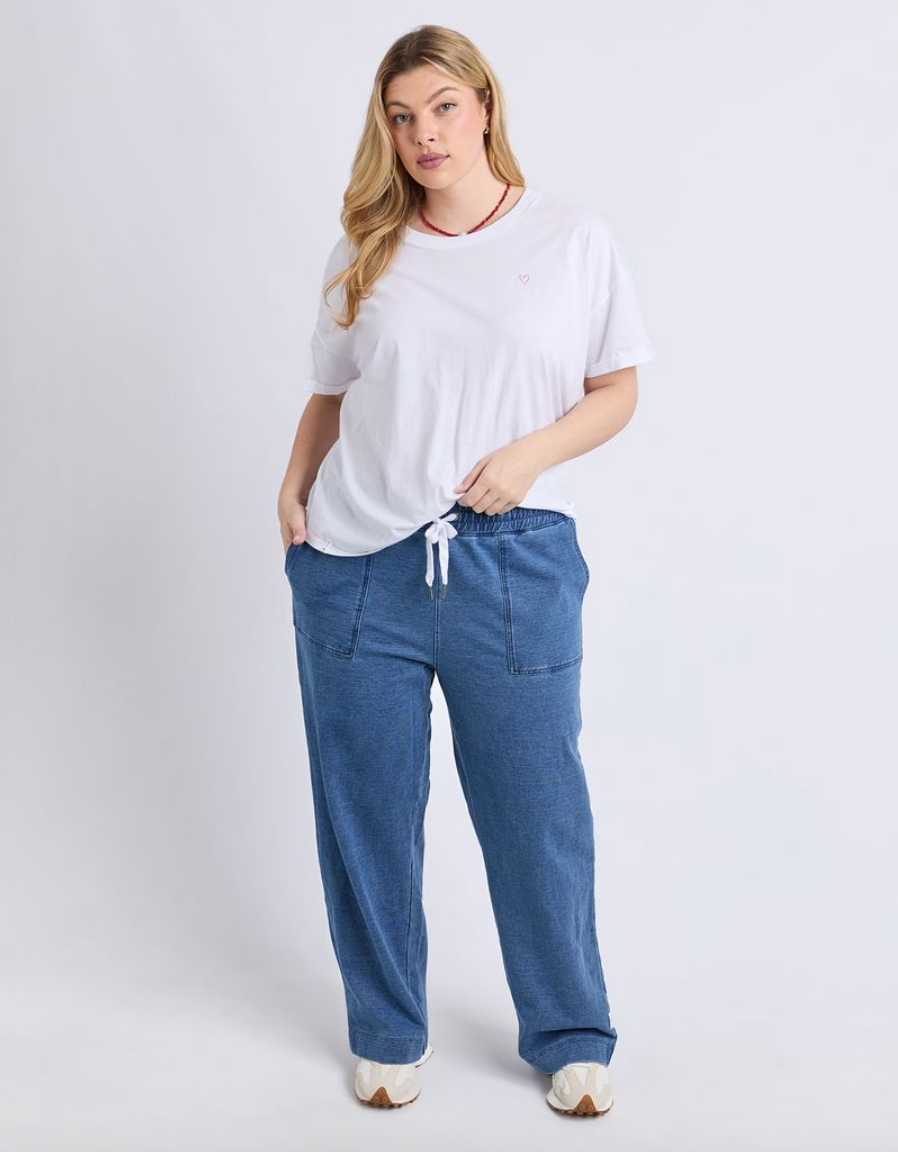 Elm Lifestyle - Valerie Track Pant - Blue Denim Look
