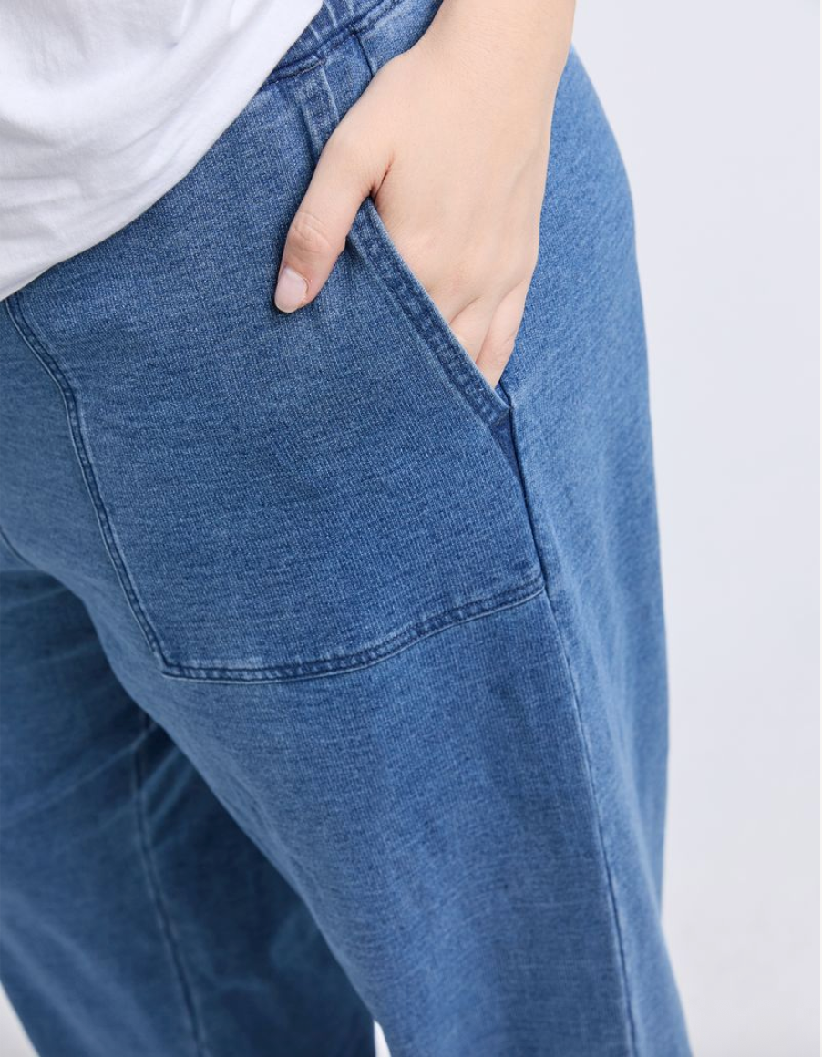 Elm Lifestyle - Valerie Track Pant - Blue Denim Look