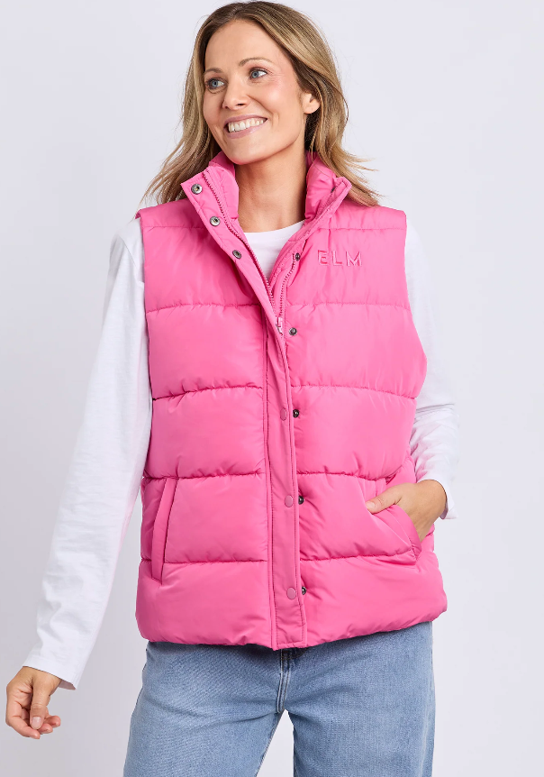 Elm Lifestyle - Core Puffer Vest - Hot Pink