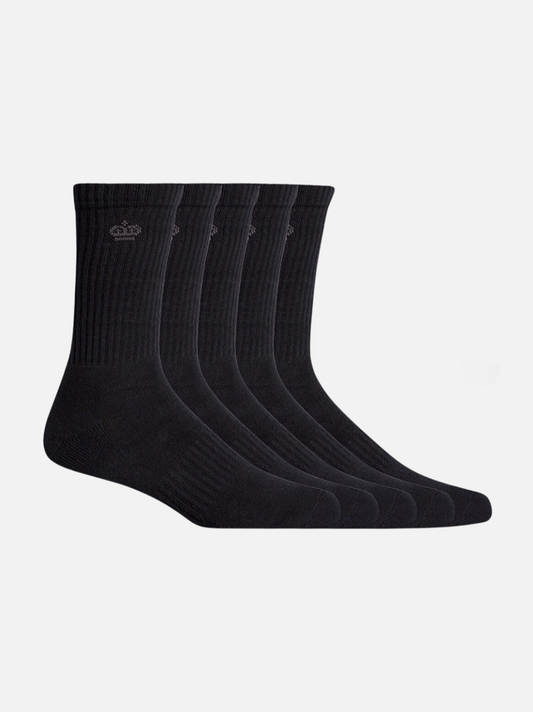 King Gee - Mens Cotton Crew Work Sock - 5 Pack - Black