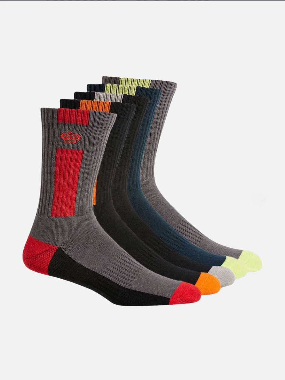 King Gee - Mens Cotton Crew Work Sock - 5 Pack - Multi