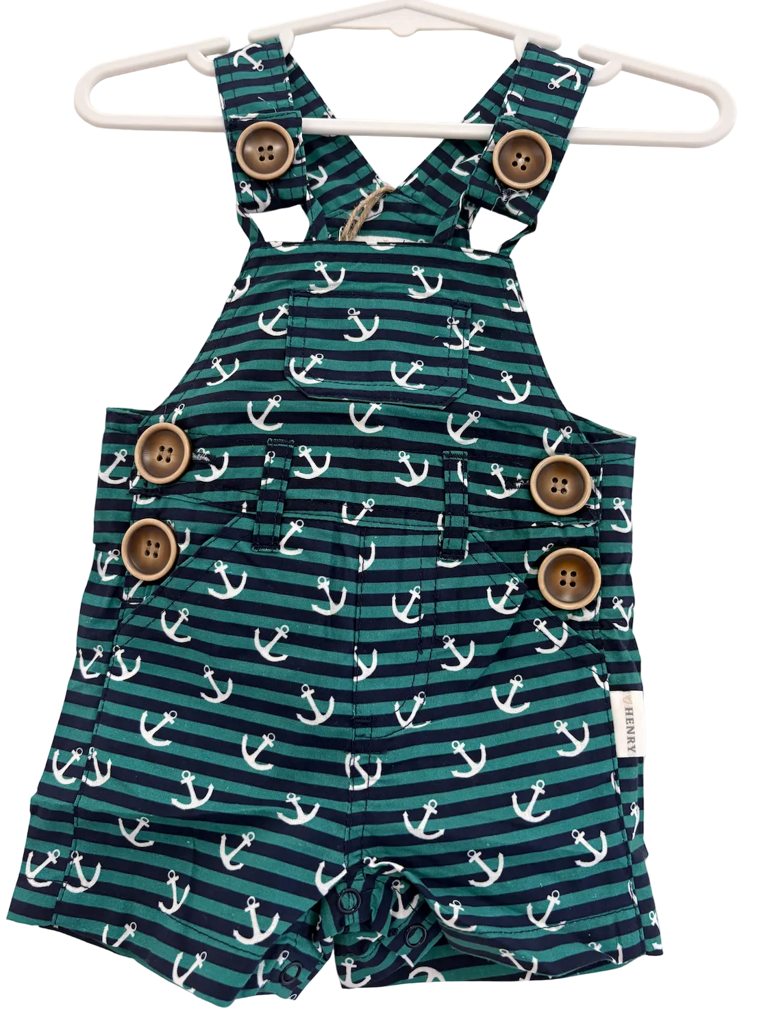 Love Henry - Baby Boys Roy Dungaree - Coastal Anchors