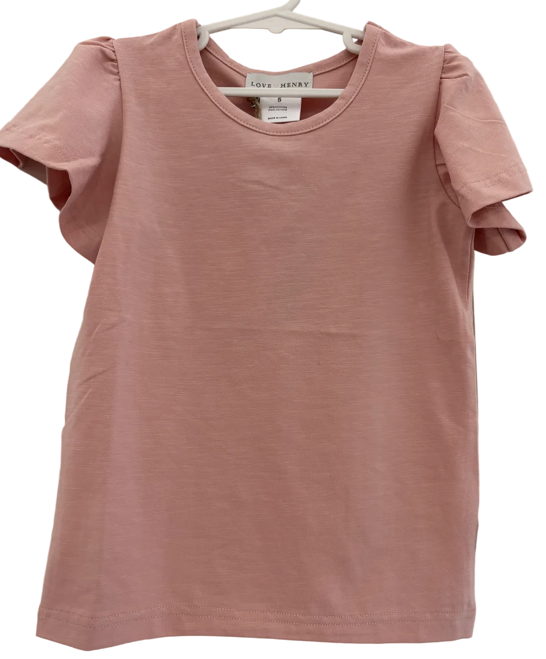 Love Henry - Girls Frill Sleeve Top - Pink