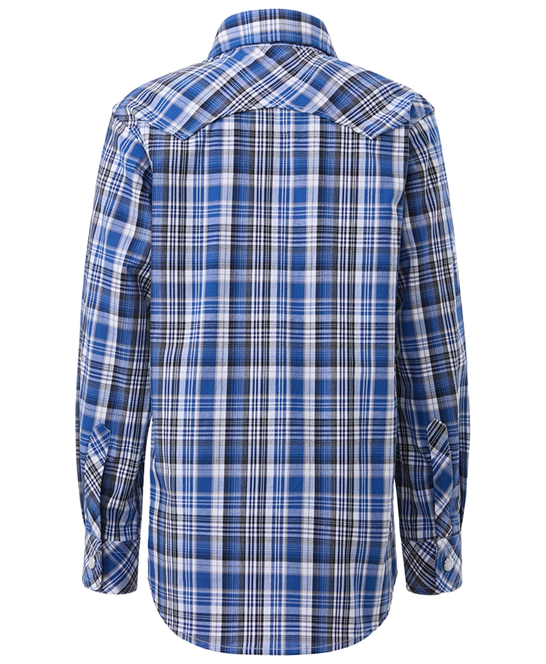 Pilbara Western Children's Snap Button L/S Shirt - Blue-Black-White