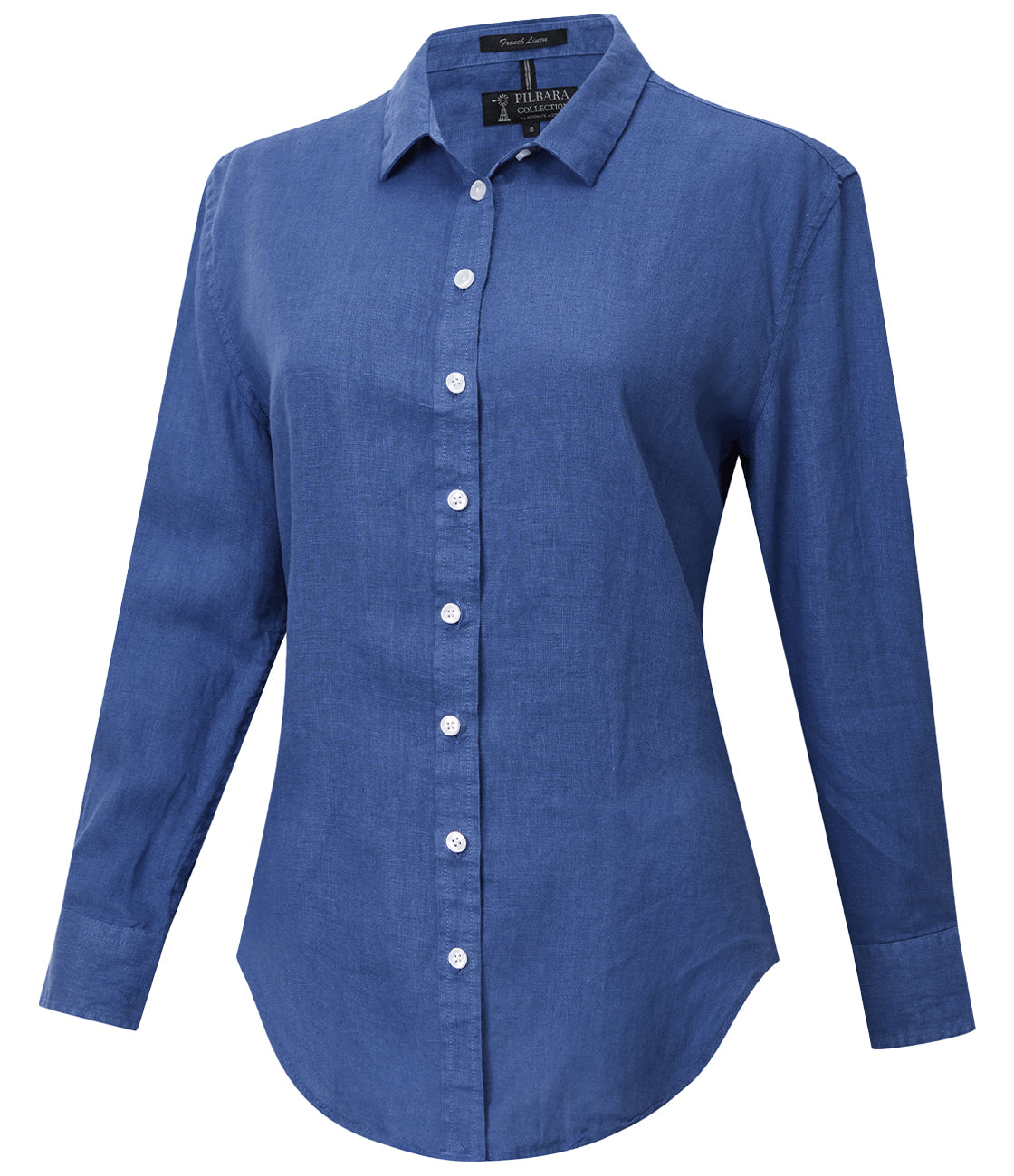 Pilbara-  Womens Florence Classic Linen Long Sleeve Shirt - Deep Blue
