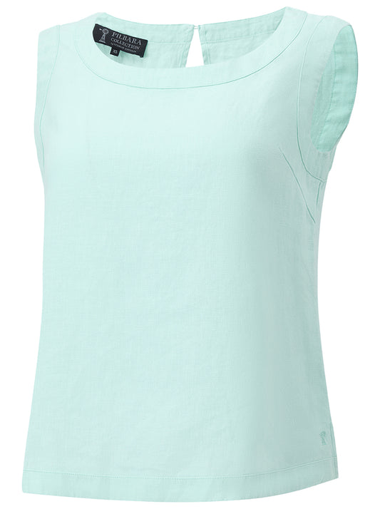 Pilbara - Women's Gabriella Linen Singlet - Limpet Shell