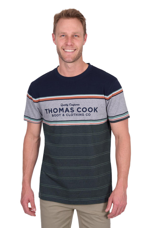 Thomas Cook - Mens Dion Short Sleeve Tee - Navy/Green