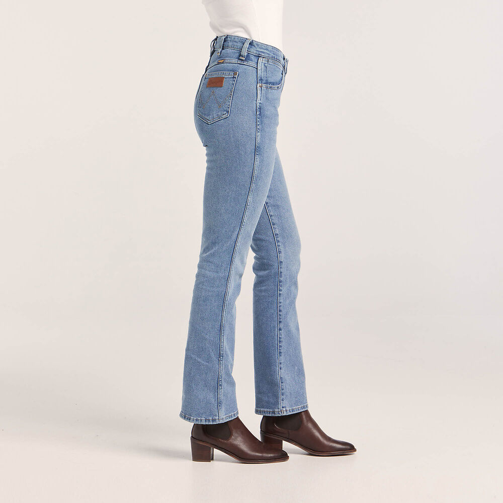 Wrangler - Womens Classics Mid Waist Bootcut Jean - Faded Stone