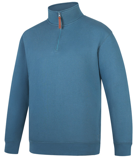 Pilbara - Pilbara Mens Zipper C/F Fleece Pullover - Bluestone