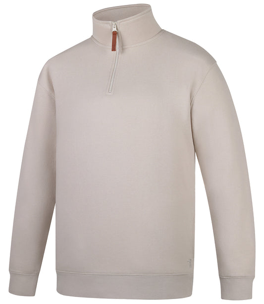 Pilbara - Pilbara Mens Zipper C/F Fleece Pullover - Pumice Stone
